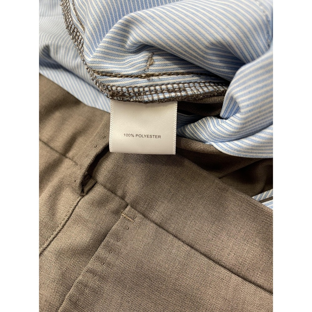 Peter Millar Pants Mens 42x34 Brown Golf Classic Flat Front Performance Trousers - Picture 5 of 11